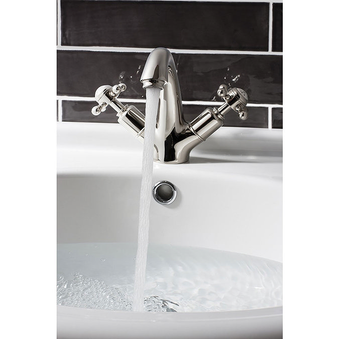 Crosswater - Belgravia Crosshead Highneck Monobloc Basin Mixer with Pop-up Waste - Nickel - HG112DPN