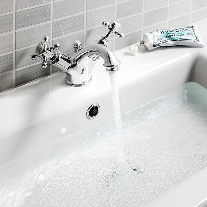 Crosswater - Belgravia Crosshead Monobloc Basin Mixer Tap with Pop-up Waste - BL110DPC Feature Larg