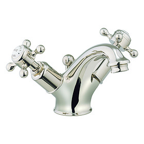 Crosswater - Belgravia Crosshead Monobloc Basin Mixer with Pop-up Waste - Nickel - HG110DPN Large Im