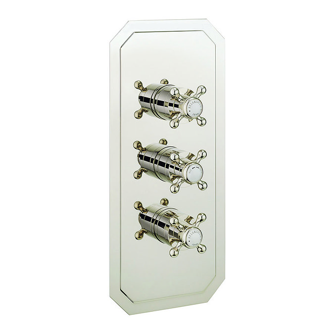 Crosswater - Belgravia Crosshead Triple Thermostatic Shower Valve with 2 Way Diverter - Nickel Large