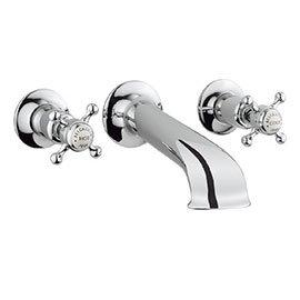 Crosswater - Belgravia Crosshead Wall Mounted Bath Spout with Stop Taps Medium Image