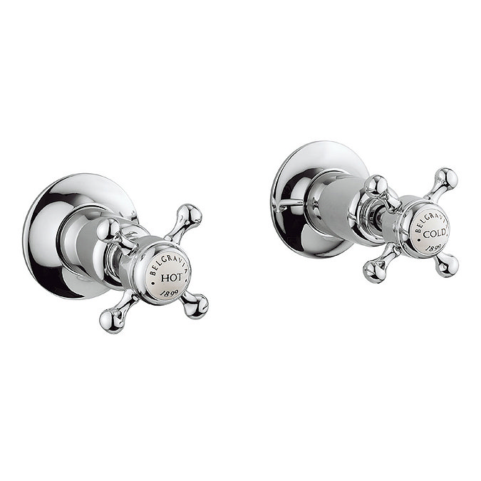 Crosswater - Belgravia Crosshead Wall Stop Taps - BL350WC Large Image