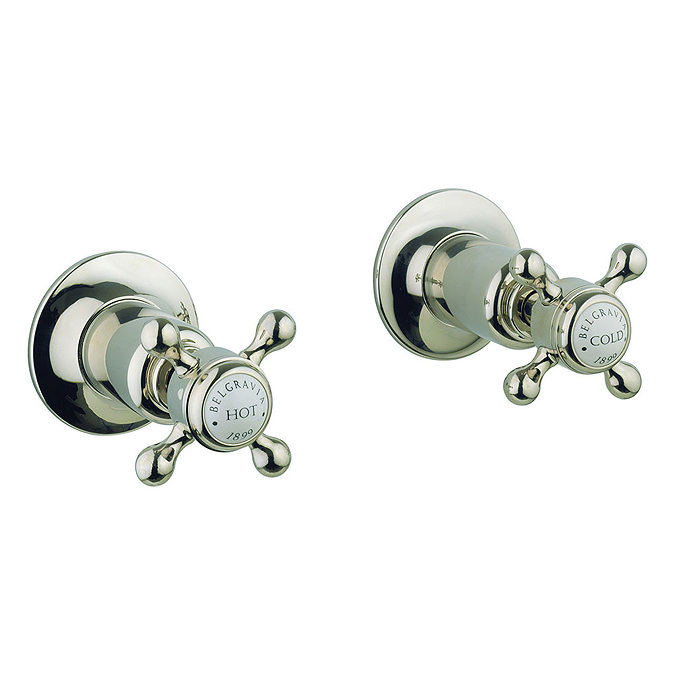 Crosswater - Belgravia Crosshead Wall Stop Taps - Nickel - HG350WN Large Image