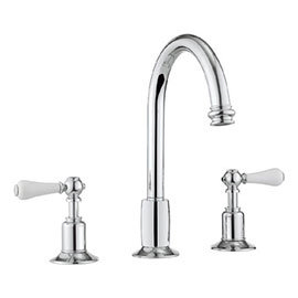 Crosswater - Belgravia Lever 3 Tap Hole Tall Basin Mixer with Pop-up Waste - BL135DPC_LV Medium Imag
