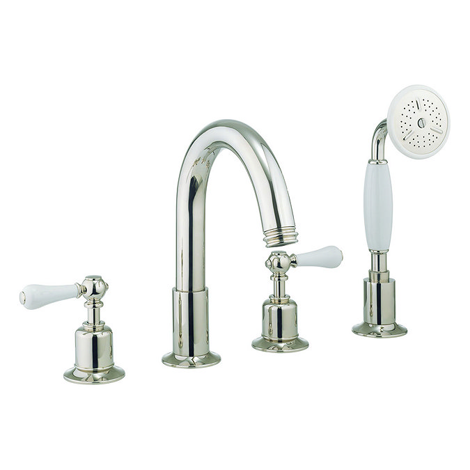 Crosswater - Belgravia Lever 4 Tap Hole Bath Shower Mixer with Kit - Nickel - HG440DN_LV Large Image