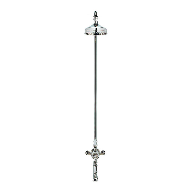 Crosswater - Belgravia Thermostatic Shower Valve with Fixed Head & Bath Spout - Nickel Profile Large