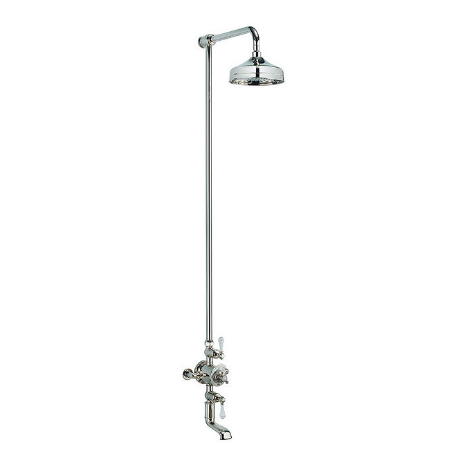 Crosswater - Belgravia Thermostatic Shower Valve with Fixed Head & Bath Spout - Nickel Large Image
