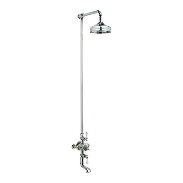 Crosswater - Belgravia Thermostatic Shower Valve with Fixed Head & Bath Spout - Nickel Profile Large