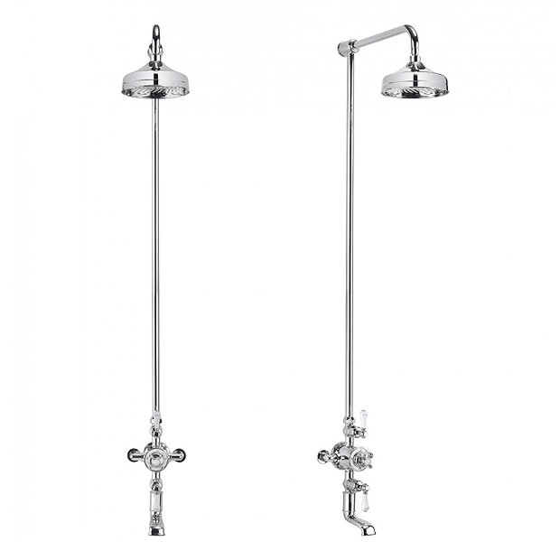 Crosswater - Belgravia Thermostatic Shower Valve with Fixed Head & Bath Spout Profile Large Image