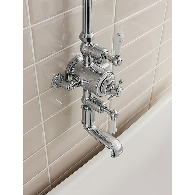 Crosswater - Belgravia Thermostatic Shower Valve with Fixed Head & Bath Spout Feature Large Image