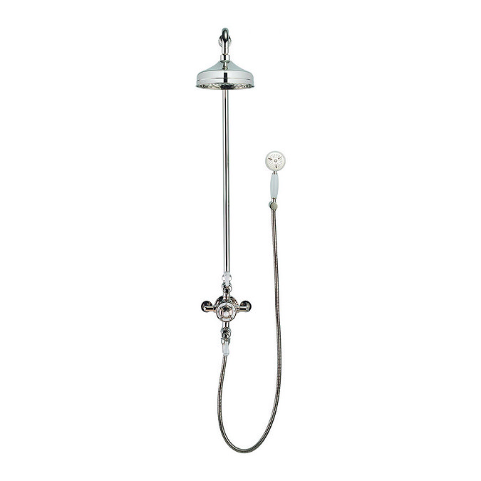 Crosswater - Belgravia Thermostatic Shower Valve with Fixed Head & Handset - Nickel Profile Large Im