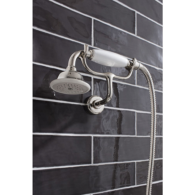 Crosswater - Belgravia Thermostatic Shower Valve with Fixed Head, Handset & Wall Cradle - Nickel In 