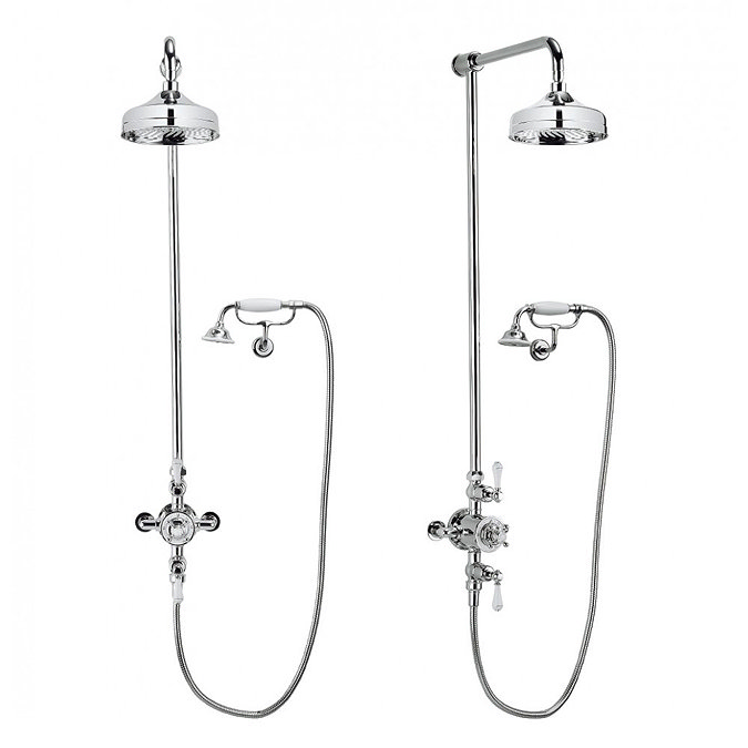 Crosswater - Belgravia Thermostatic Shower Valve with Fixed Head, Handset & Wall Cradle Profile Larg