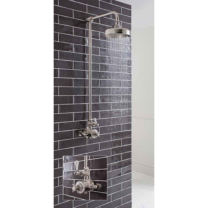 Crosswater - Belgravia Thermostatic Shower Valve with Fixed Head - Nickel Standard Large Image