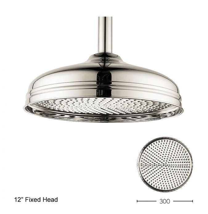 Crosswater - Belgravia Thermostatic Shower Valve with Fixed Head - Nickel In Bathroom Large Image