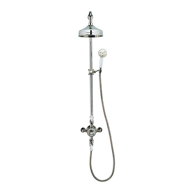 Crosswater - Belgravia Thermostatic Shower Valve with Fixed Head, Slider Rail & Handset - Nickel Pro