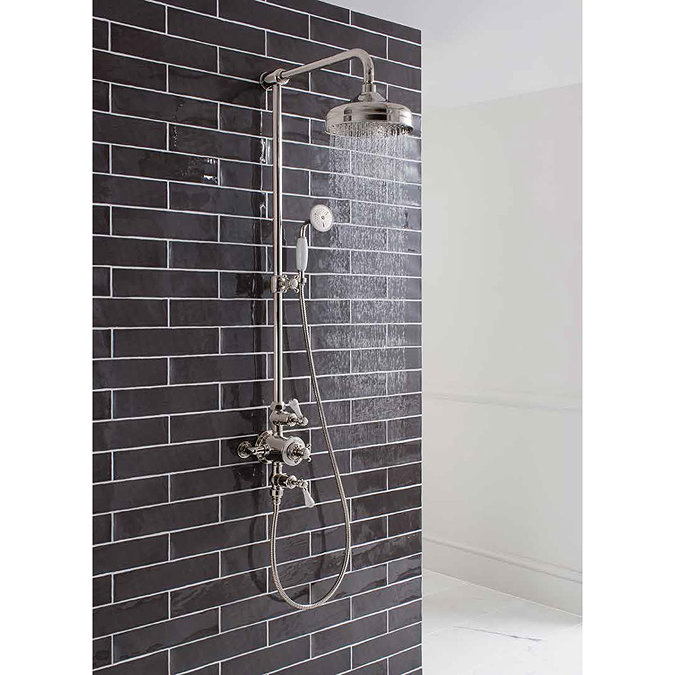 Crosswater - Belgravia Thermostatic Shower Valve with Fixed Head, Slider Rail & Handset - Nickel Fea