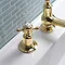 Crosswater Belgravia Unlacquered Brass Crosshead 3 Tap Hole Basin Mixer - BL130DPQ Profile Large Im