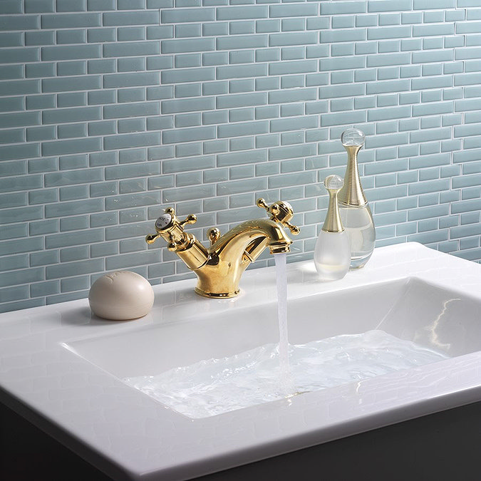 Crosswater Belgravia Unlacquered Brass Crosshead Basin Monobloc Tap with Pop-up Waste - BL110DPQ Pr