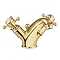 Crosswater Belgravia Unlacquered Brass Crosshead Basin Monobloc Tap with Pop-up Waste - BL110DPQ Lar