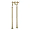 Crosswater Belgravia Unlacquered Brass Crosshead Floor Mounted Freestanding Bath Filler Large Image