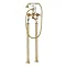 Crosswater Belgravia Unlacquered Brass Crosshead Floor Mounted Freestanding Bath Shower Mixer Large 