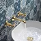 Crosswater Belgravia Unlacquered Brass Crosshead Wall Mounted 3 Hole Set Basin Mixer - BL131WNQ  Pro