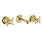 Crosswater Belgravia Unlacquered Brass Crosshead Wall Mounted 3 Hole Set Basin Mixer - BL131WNQ Larg