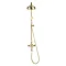 Crosswater Belgravia Unlacquered Brass Thermostatic Shower Valve with 8" Fixed Head, Slider Rail & H