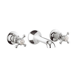Crosswater - Belgravia Crosshead Wall Mounted 3 Hole Set Basin Mixer - BL131WNC Large Image