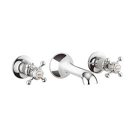 Crosswater - Belgravia Crosshead Wall Mounted 3 Hole Set Basin Mixer - BL131WNC Large Image