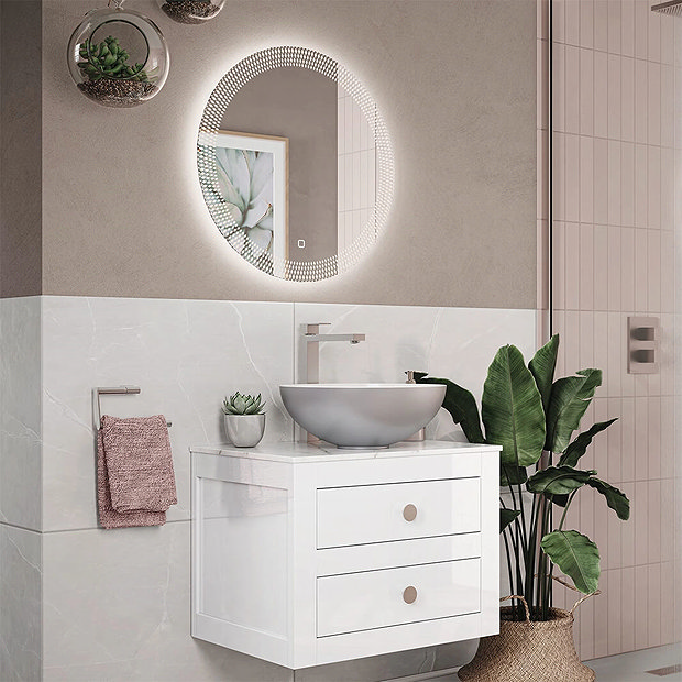 Crosswater Canvass 600mm LED Illuminated Bathroom Mirror with Anti-Fog  Feature Large Image