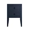 Crosswater Canvass Deep Indigo Blue 485mm Double Drawer Unit with Carrara Marble Effect Worktop Fea