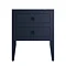 Crosswater Canvass Deep Indigo Blue 600mm Double Drawer Unit with Carrara Marble Effect Worktop Fea