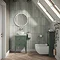 Crosswater Canvass Sage Green 485mm Double Drawer Unit with Carrara Marble Effect Worktop Feature L