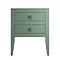 Crosswater Canvass Sage Green 600mm Double Drawer Unit with Carrara Marble Effect Worktop Feature L
