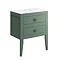 Crosswater Canvass Sage Green 600mm Double Drawer Unit with Carrara Marble Effect Worktop Large Imag