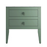 Crosswater Canvass Sage Green 700mm Double Drawer Unit with Carrara Marble Effect Worktop  Feature L