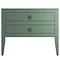 Crosswater Canvass Sage Green 900mm Double Drawer Unit with Carrara Marble Effect Worktop Feature L