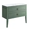 Crosswater Canvass Sage Green 900mm Double Drawer Unit with Carrara Marble Effect Worktop Large Imag