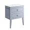 Crosswater Canvass Storm Grey Matt 600mm Double Drawer Unit with Carrara Marble Effect Worktop Large