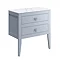 Crosswater Canvass Storm Grey Matt 700mm Double Drawer Unit with Carrara Marble Effect Worktop Large