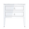Crosswater Canvass White Gloss 700mm Double Drawer Unit with Carrara Marble Effect Worktop  Feature 