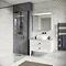 Crosswater Canvass White Gloss 900mm Double Drawer Unit with Carrara Marble Effect Worktop In Bathr