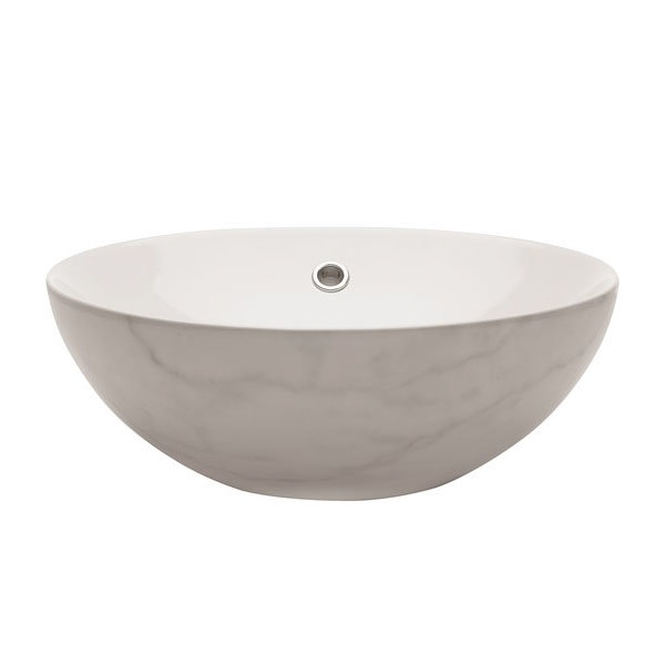 Crosswater Castellon Carrara Marble/White Countertop Basin - 430 x 430mm - CT0012BSCM+ Large Image