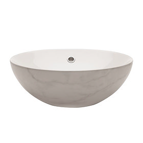 Crosswater Castellon Carrara Marble/White Countertop Basin - 430 x 430mm - CT0012BSCM+ Large Image