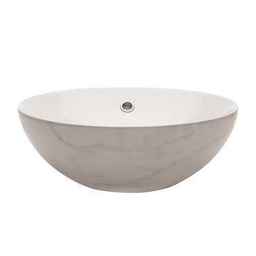 Crosswater Castellon Carrara Marble/White Countertop Basin - 430 x 430mm - CT0012BSCM+  Profile Larg