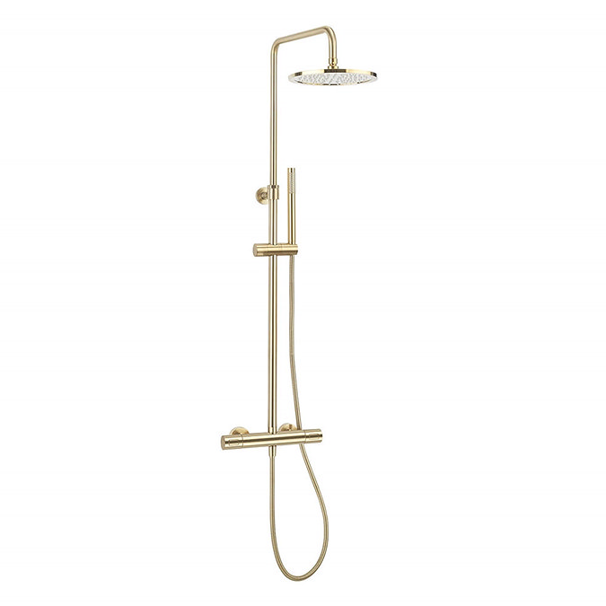 Crosswater Central Brushed Brass Height Adjustable Thermostatic Shower  Profile Large Image