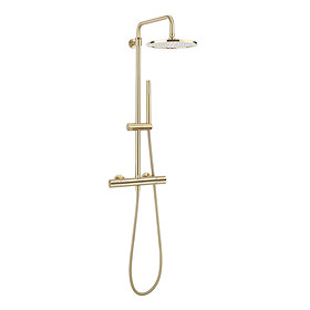 Crosswater Central Brushed Brass Height Adjustable Thermostatic Shower Large Image