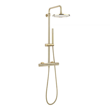 Crosswater Central Brushed Brass Height Adjustable Thermostatic Shower  Profile Large Image